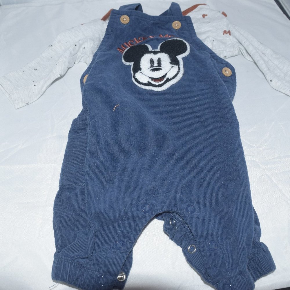 Disney Mickey Mouse Embroidered Corduroy Baby Overalls Set